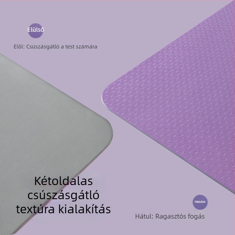 Jógaszőnyeg 183 × 61 × 0,6 cm, csúszásmentes, vastagabb és szélesebb, otthoni edzéshez és tánchoz, ütéscsillapítás és hangszigetelés, TPE anyag