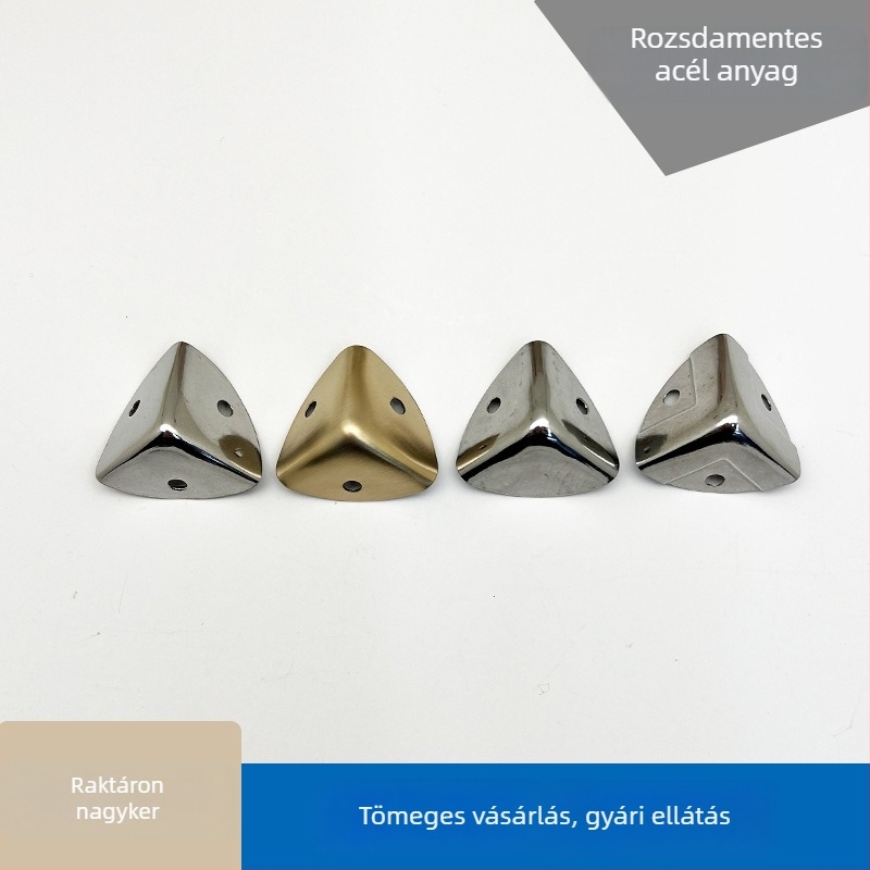 25x25 mm rozsdamentes acél sarokvédő dobozokhoz – sarokalkatrész kézműves és kozmetikai dobozokhoz