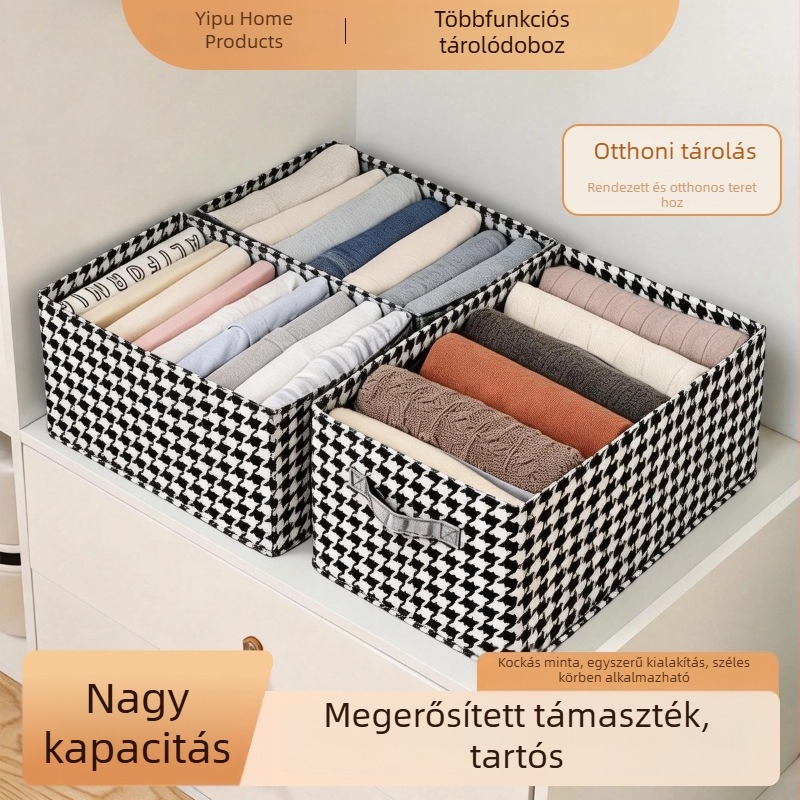 Összecsukható ruhatároló doboz garderobához – többfunkciós tároló ne szövött anyagból