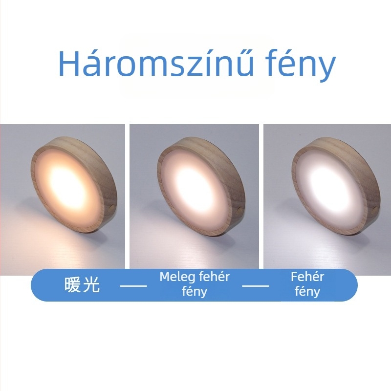 Kör alakú LED-es tömörfa alap borospalack kiállításához, vezeték nélküli DIY éjszakai fény, kristály lábazat
