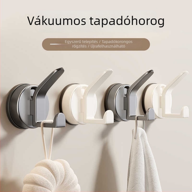 Szívó kampó, fúrás nélkül, 3-5 kg terhelés, fürdőszoba és konyha, minimalist dizajn