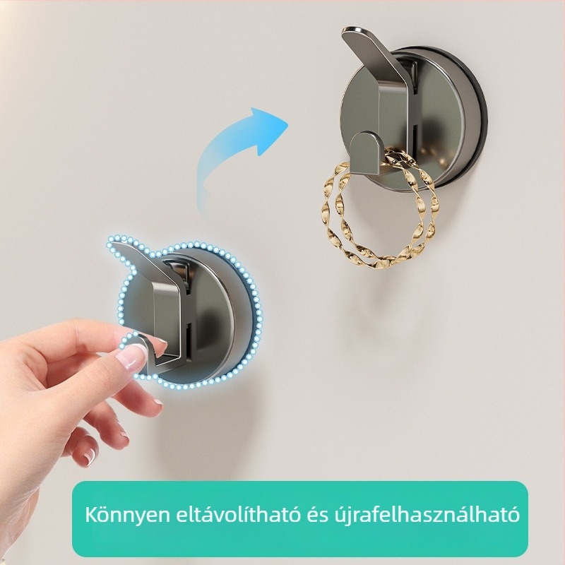 Szívó kampó, fúrás nélkül, 3-5 kg terhelés, fürdőszoba és konyha, minimalist dizajn