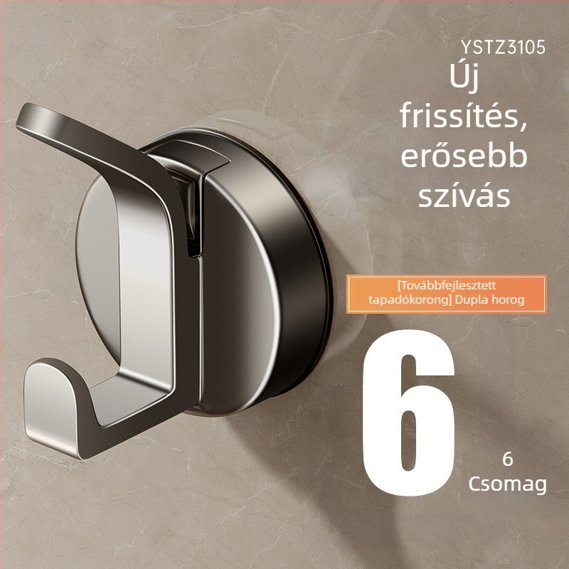 Szívó kampó, fúrás nélkül, 3-5 kg terhelés, fürdőszoba és konyha, minimalist dizajn