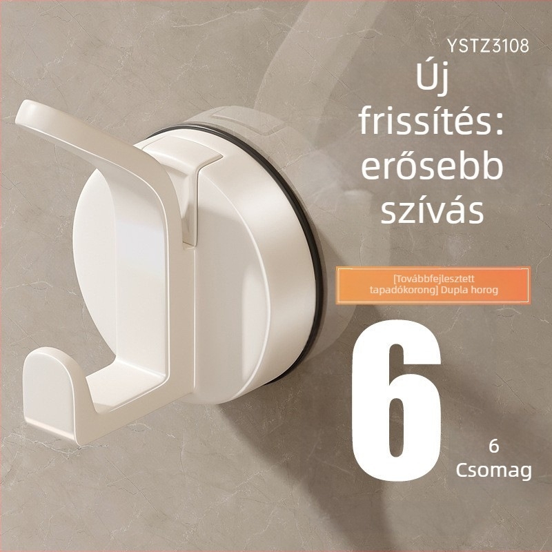 Szívó kampó, fúrás nélkül, 3-5 kg terhelés, fürdőszoba és konyha, minimalist dizajn