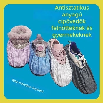 Antisztatikus cipővédő, vastagított, porvédő, beltéri, csúszásmentes textil cipővédő gyerekeknek, diákoknak és felnőtteknek, mosható