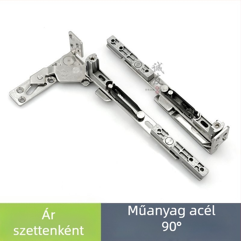 Rejtett rozsdamentes acél zsanér belső nyílású ablakokhoz, 180°, alumínium keret hőszigetelő résszel, szivárgásmentes, fúrás nélküli szerelvények.
