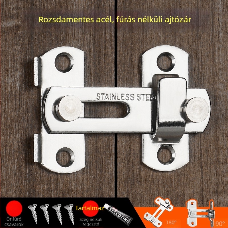 Fúrás nélkül rozsdamentes acél ajtózár ragasztós szereléssel tolóajtókhoz