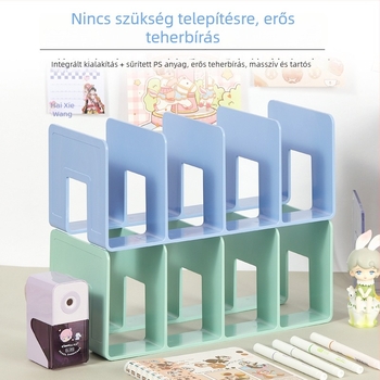 Asztali könyvállvány többrekeszes rendezővel