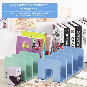 Asztali könyvállvány többrekeszes rendezővel