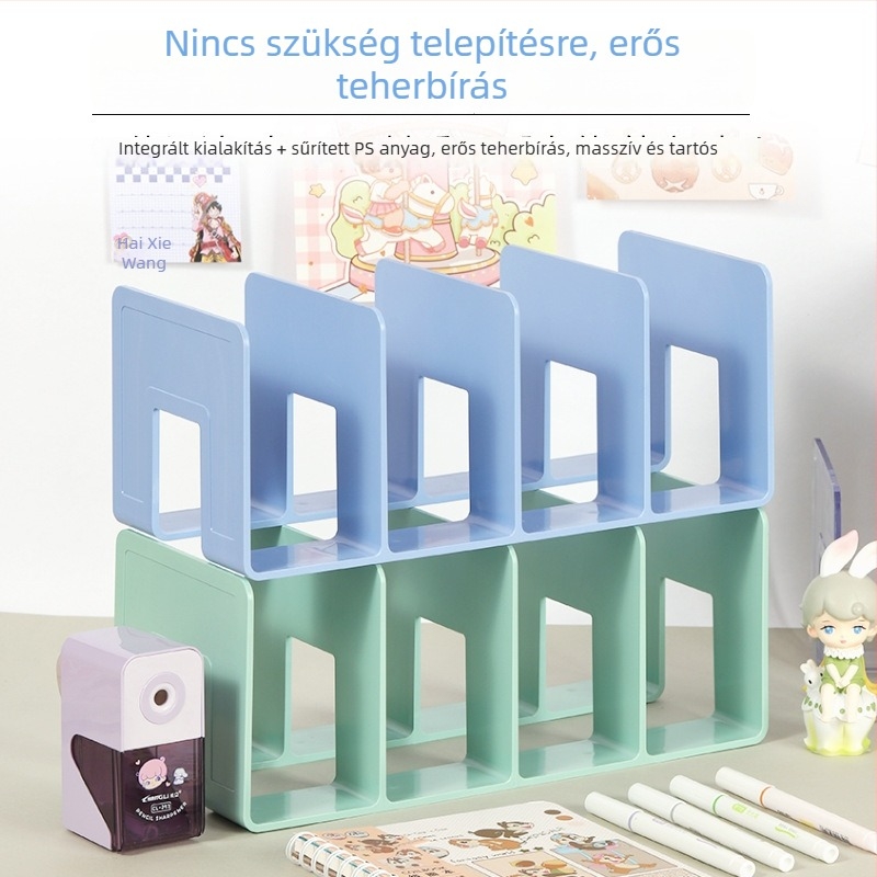Asztali könyvállvány többrekeszes rendezővel