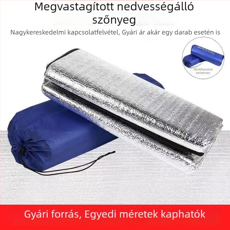 Kétoldalas alumíniumfóliás nedvességálló alátét, ideális közösségi szálláshoz és kempingezéshez, egy vagy két személy részére