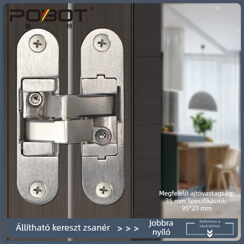 Háromdimenziós állítható rejtett H-alakú pánt összecsukható fa ajtókhoz