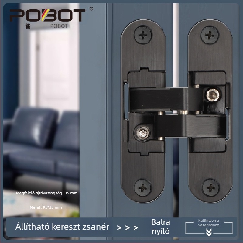 Háromdimenziós állítható rejtett H-alakú pánt összecsukható fa ajtókhoz