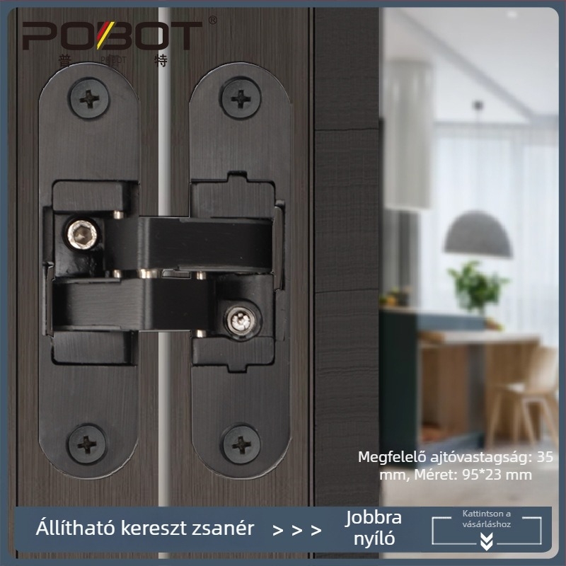 Háromdimenziós állítható rejtett H-alakú pánt összecsukható fa ajtókhoz