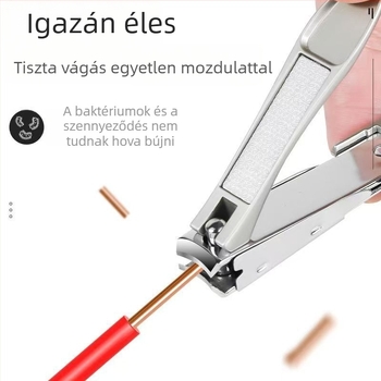 Többfunkciós körömcsipesz reszelővel, nagy nyílású, manikűr eszköz, logónyomtatás