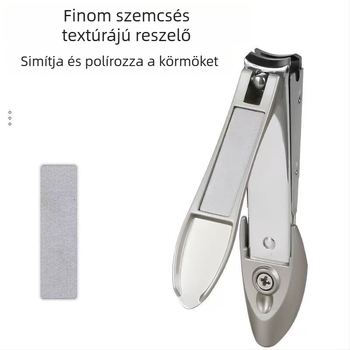 Többfunkciós körömcsipesz reszelővel, nagy nyílású, manikűr eszköz, logónyomtatás