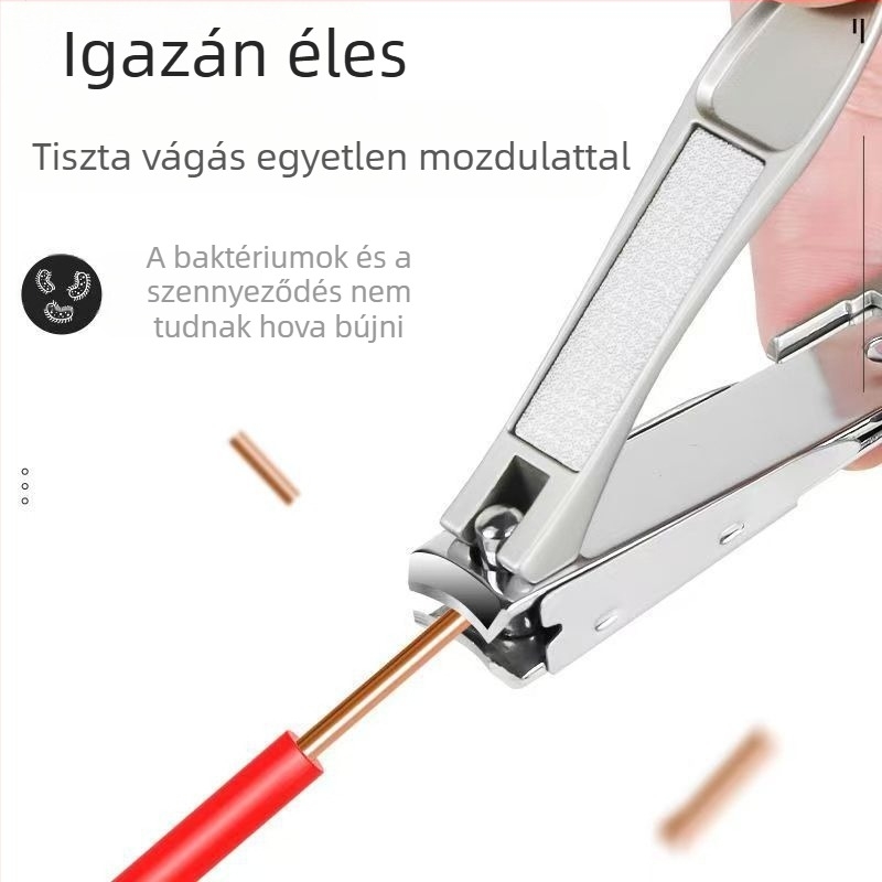 Többfunkciós körömcsipesz reszelővel, nagy nyílású, manikűr eszköz, logónyomtatás