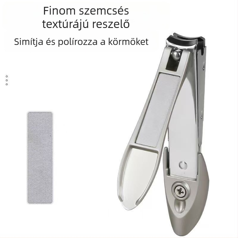 Többfunkciós körömcsipesz reszelővel, nagy nyílású, manikűr eszköz, logónyomtatás