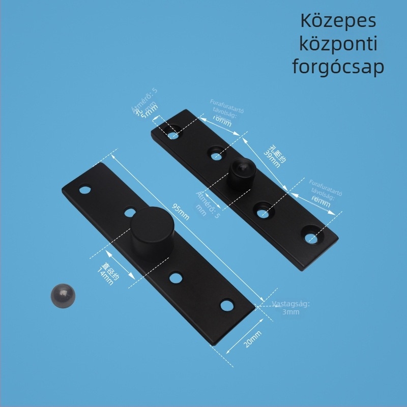 Rozsdamentes acél 360° középső forgócsap fa ajtókhoz