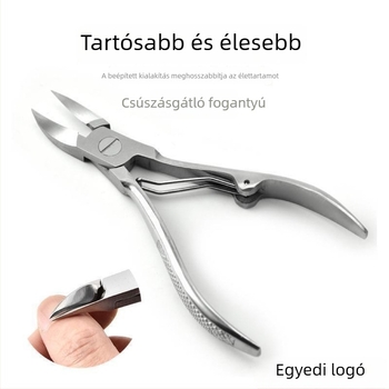 Csúszásmentes edzett körömvágó készlet körmök vágásához, lábköröm vágó, mintás rozsdamentes acél markolat, harkályfejű fogó, halott bőr olló, körömbarázda fogó