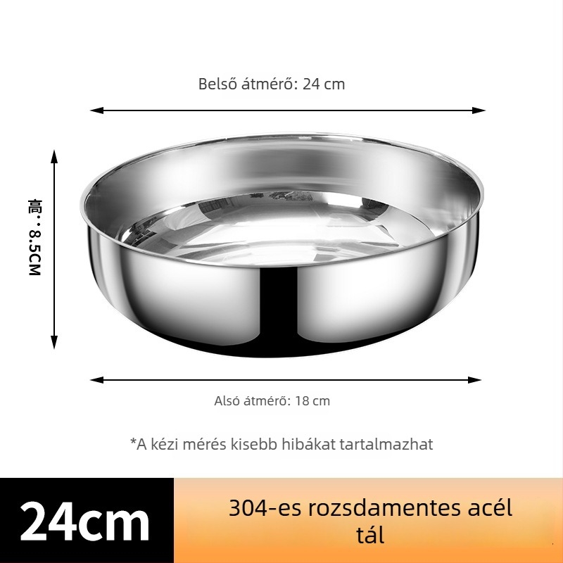 304 élelmiszer-minőségű extrán vastag rozsdamentes acél konyhai tál fedővel, tapadásmentes felülettel, zöldségek mosására, otthoni használatra