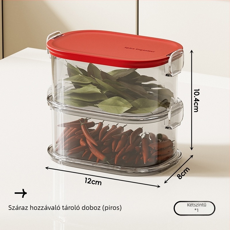 Konyhai műanyag fűszer-tároló edény, lezárt tartó bors és csillagánizs számára, élelmiszer-minőségű száraz összetevőkhöz