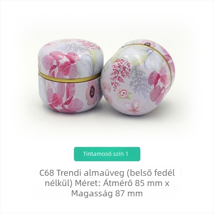 Almához formázott fémdoboz, kis teásdoboz, gyertyaüveg, aromaterápiás doboz, teajándékcsomagolás
