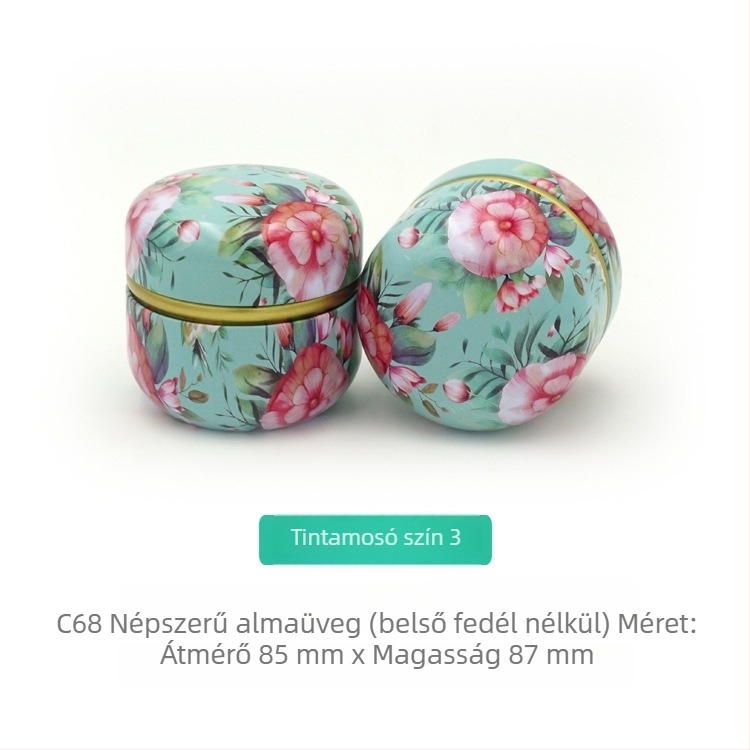 Almához formázott fémdoboz, kis teásdoboz, gyertyaüveg, aromaterápiás doboz, teajándékcsomagolás