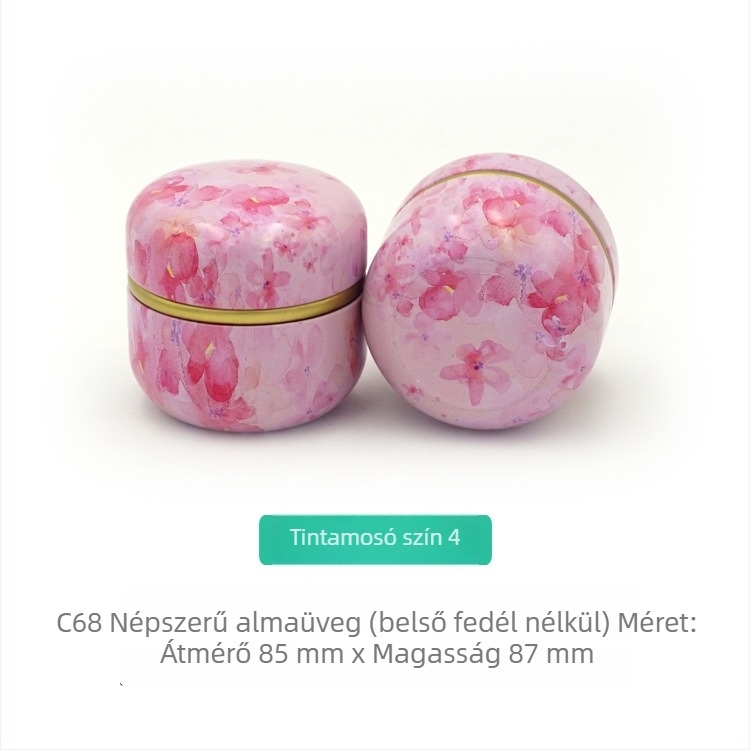 Almához formázott fémdoboz, kis teásdoboz, gyertyaüveg, aromaterápiás doboz, teajándékcsomagolás