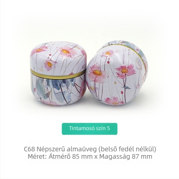 Almához formázott fémdoboz, kis teásdoboz, gyertyaüveg, aromaterápiás doboz, teajándékcsomagolás