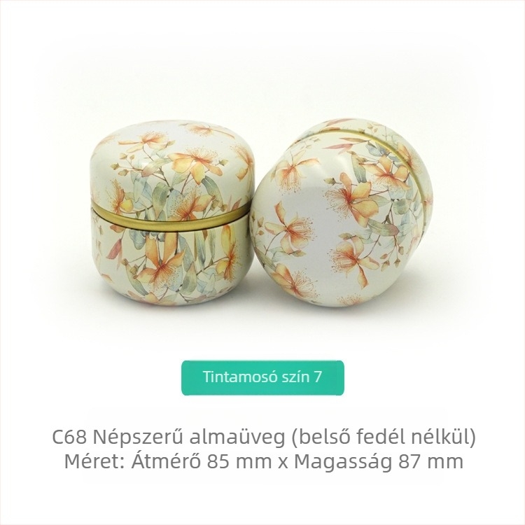 Almához formázott fémdoboz, kis teásdoboz, gyertyaüveg, aromaterápiás doboz, teajándékcsomagolás