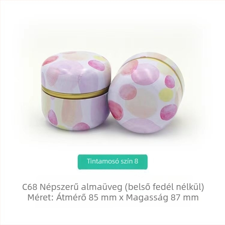 Almához formázott fémdoboz, kis teásdoboz, gyertyaüveg, aromaterápiás doboz, teajándékcsomagolás