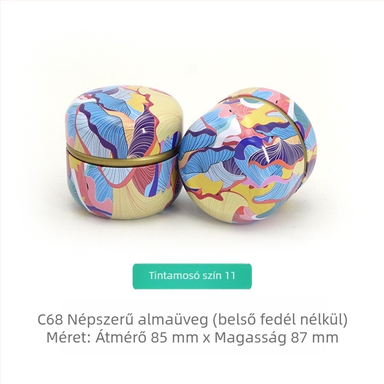 Almához formázott fémdoboz, kis teásdoboz, gyertyaüveg, aromaterápiás doboz, teajándékcsomagolás