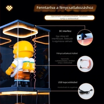 Hátsó világítású porvédő sapka akril kijelző dobozhoz 3D puzzle modellhez