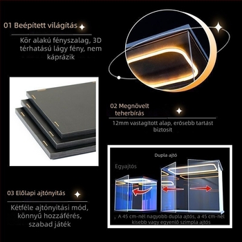Hátsó világítású porvédő sapka akril kijelző dobozhoz 3D puzzle modellhez