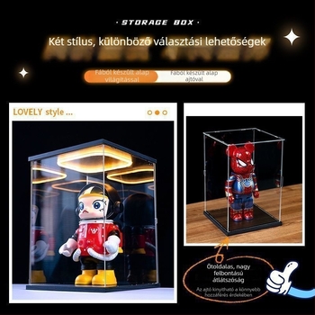 Hátsó világítású porvédő sapka akril kijelző dobozhoz 3D puzzle modellhez