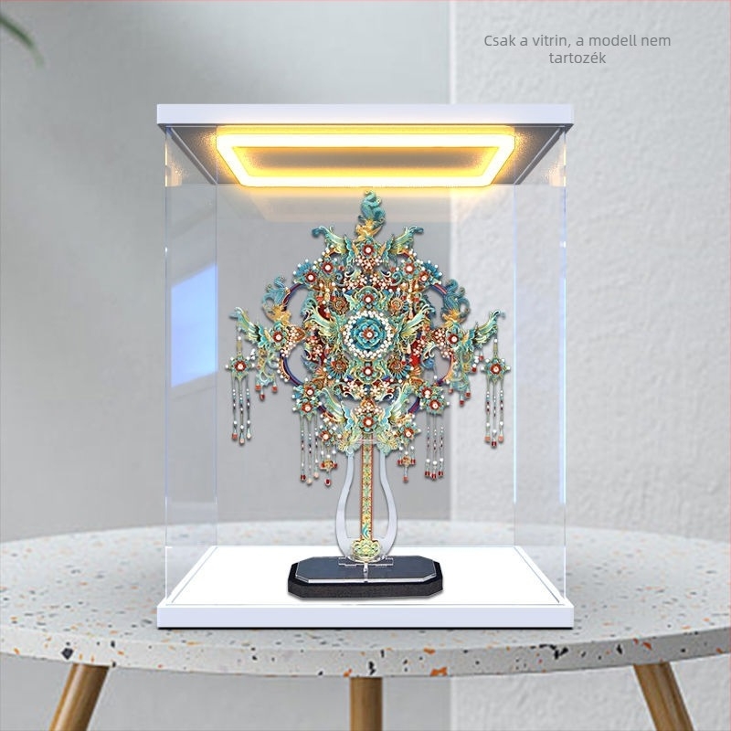 Hátsó világítású porvédő sapka akril kijelző dobozhoz 3D puzzle modellhez