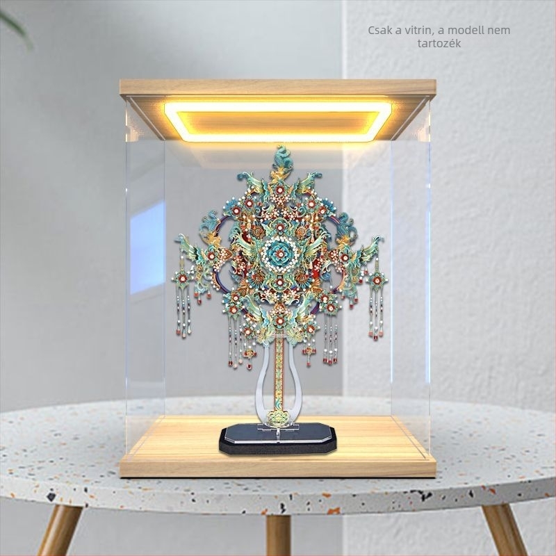 Hátsó világítású porvédő sapka akril kijelző dobozhoz 3D puzzle modellhez