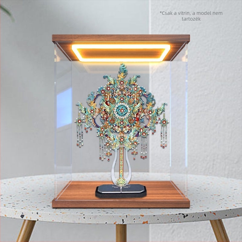 Hátsó világítású porvédő sapka akril kijelző dobozhoz 3D puzzle modellhez