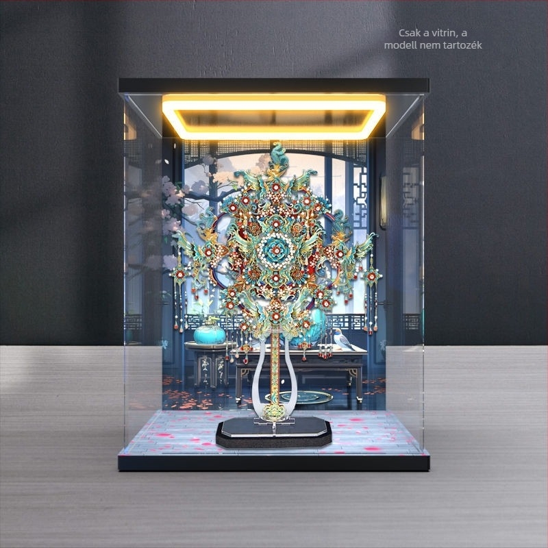 Hátsó világítású porvédő sapka akril kijelző dobozhoz 3D puzzle modellhez