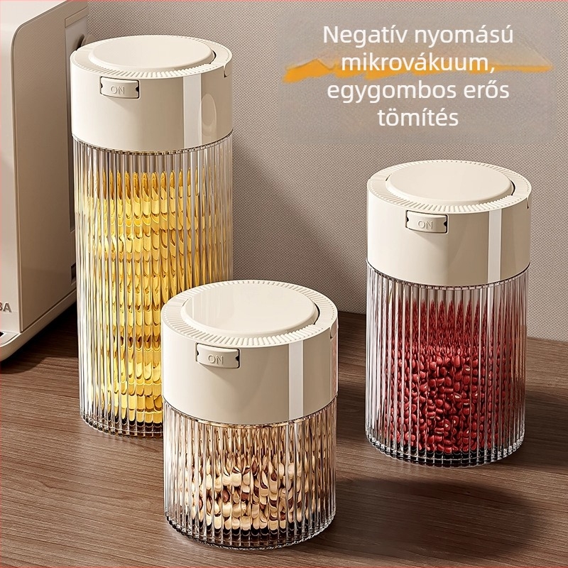 Zárható átlátszó tárolóedény szemekhez és száraz árukhoz, PET műanyag, nedvességálló, 301–500 ml, modern minimalista stílus