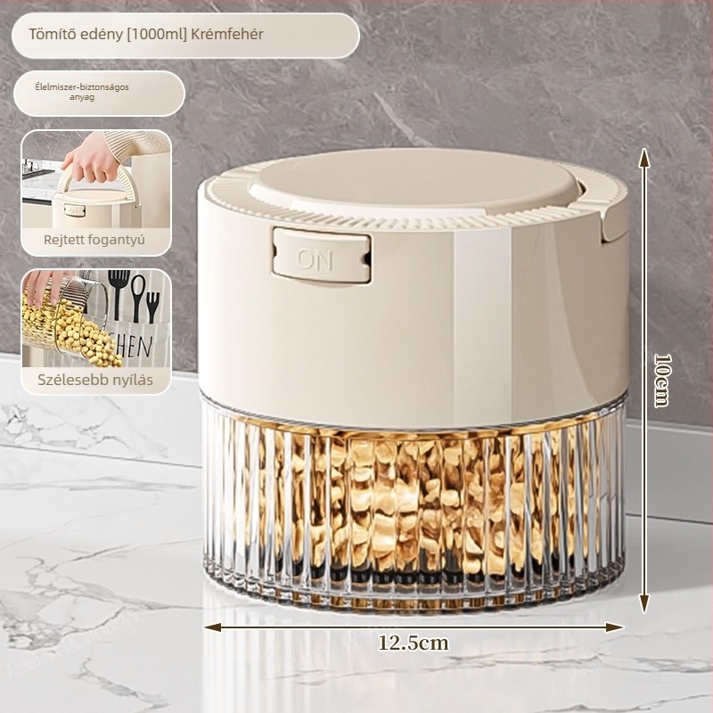 Zárható átlátszó tárolóedény szemekhez és száraz árukhoz, PET műanyag, nedvességálló, 301–500 ml, modern minimalista stílus