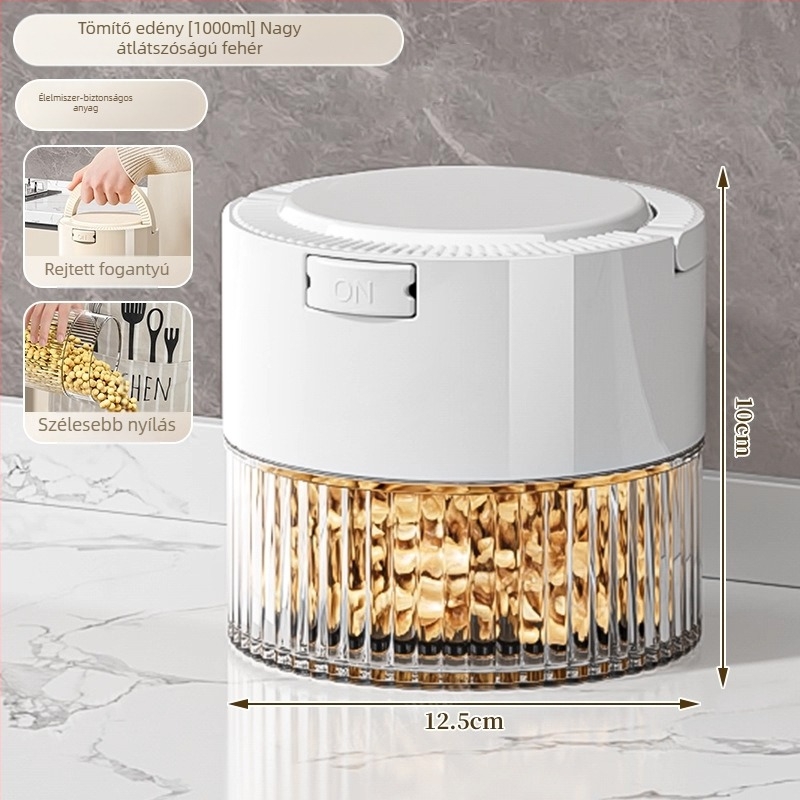 Zárható átlátszó tárolóedény szemekhez és száraz árukhoz, PET műanyag, nedvességálló, 301–500 ml, modern minimalista stílus