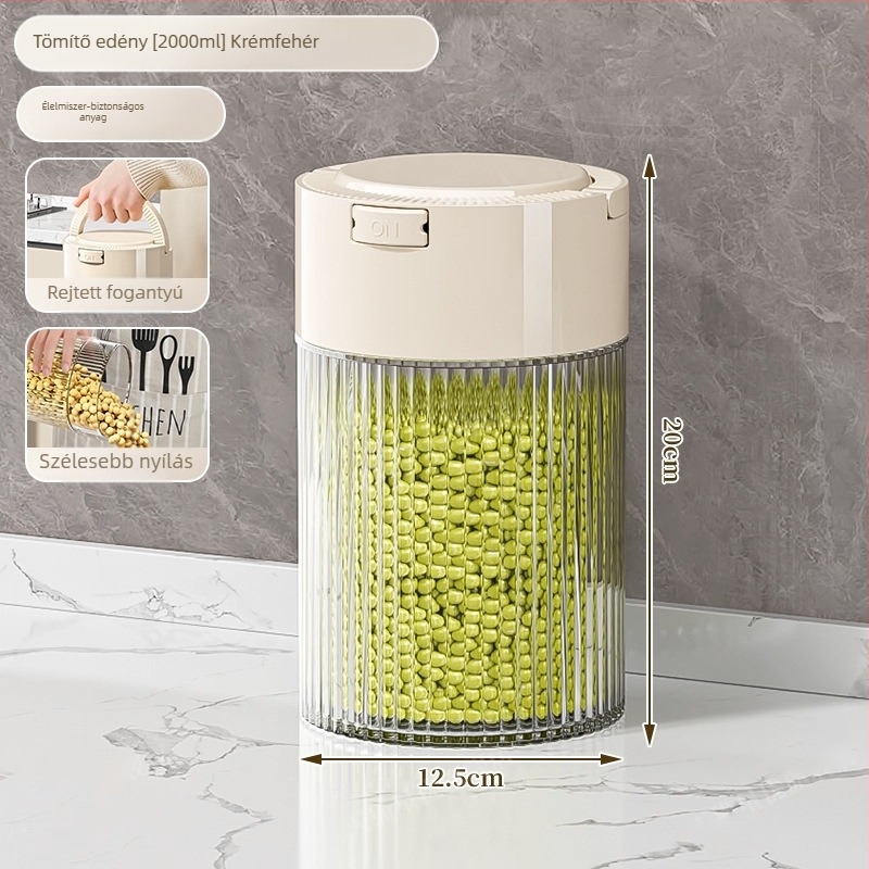 Zárható átlátszó tárolóedény szemekhez és száraz árukhoz, PET műanyag, nedvességálló, 301–500 ml, modern minimalista stílus