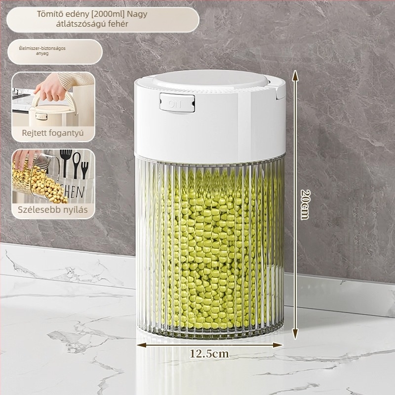 Zárható átlátszó tárolóedény szemekhez és száraz árukhoz, PET műanyag, nedvességálló, 301–500 ml, modern minimalista stílus