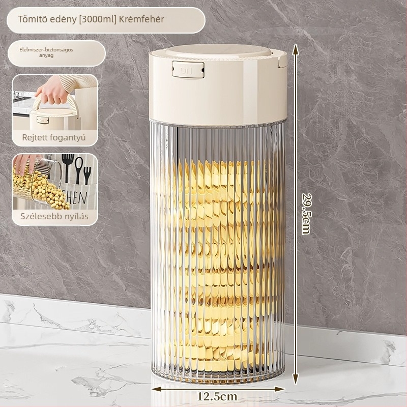 Zárható átlátszó tárolóedény szemekhez és száraz árukhoz, PET műanyag, nedvességálló, 301–500 ml, modern minimalista stílus