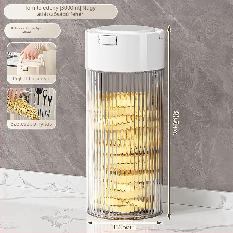 Zárható átlátszó tárolóedény szemekhez és száraz árukhoz, PET műanyag, nedvességálló, 301–500 ml, modern minimalista stílus