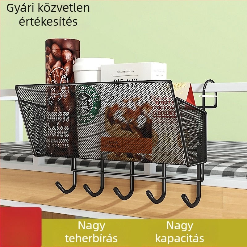 Fém függőkosár felső bunkához, falra szerelhető, fúrás nélkül