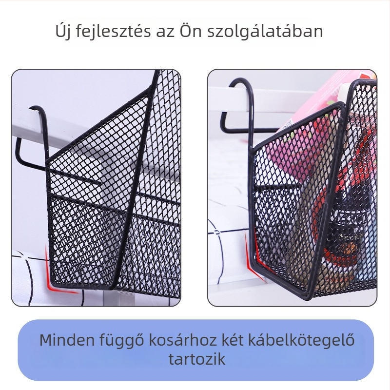 Fém függőkosár felső bunkához, falra szerelhető, fúrás nélkül