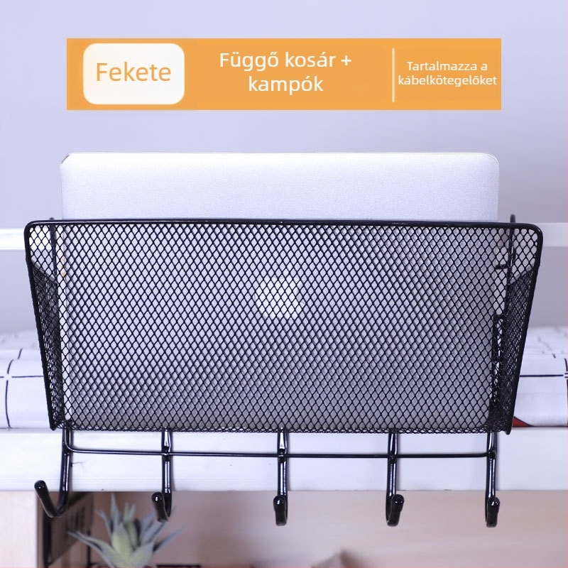 Fém függőkosár felső bunkához, falra szerelhető, fúrás nélkül